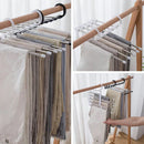 Kit Com 2 Cabides Multiuso 5 em 1 Aço Inox Guarda Roupa Organizador Cabideiro de Calças Camisetas