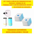Conjunto 5 Sacos Com A Bomba Recarregável Diversos Tamanhos De Sacos Válvula