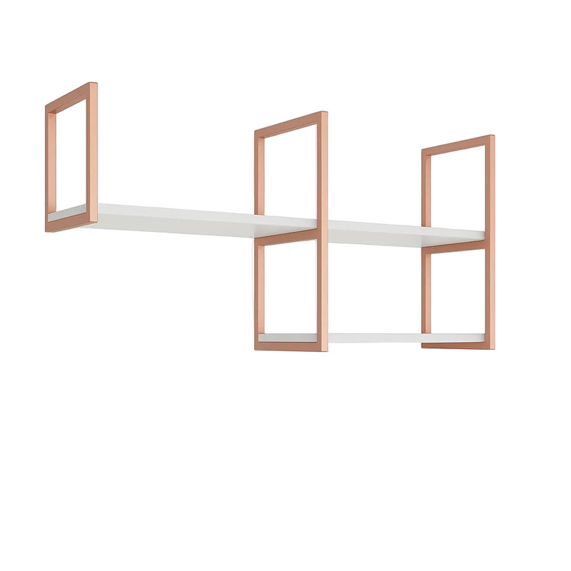 Nicho Prateleira Suspensa Estilo Industrial Teto E Parede Rose Gold