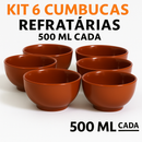 Kit 6 Cumbucas Refratárias em Porcelana Gourmet (500ml) Marrom