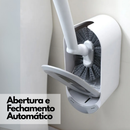 Escova Sanitária com Suporte Automático de Parede - Banheiro, Drenagem e Cerdas Resistentes