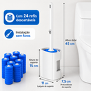 Toilet Brush with Disposable Refills, Toilet Cleaning Holder, 16-Refill Kit